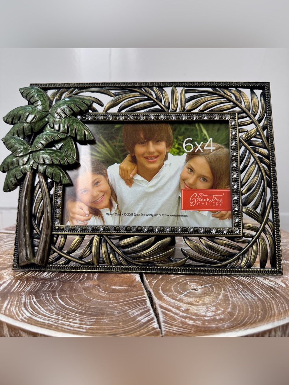 Green Tree Gallery Tropical Palm Tree 4x6 Photo Frame Coastal Hollywood Regency